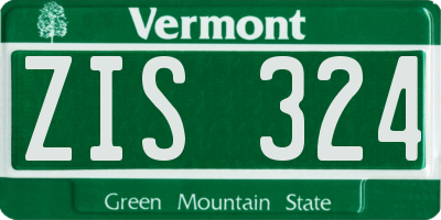 VT license plate ZIS324