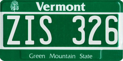 VT license plate ZIS326