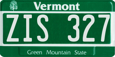 VT license plate ZIS327