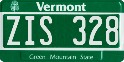 VT license plate ZIS328