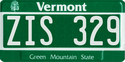 VT license plate ZIS329
