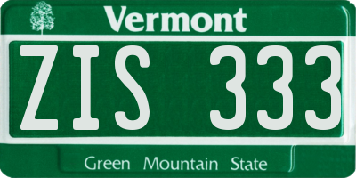 VT license plate ZIS333