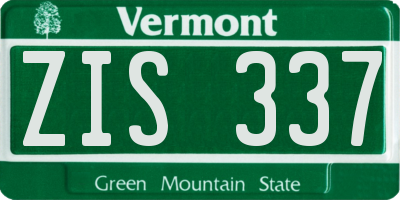 VT license plate ZIS337