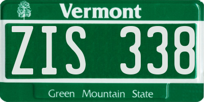 VT license plate ZIS338