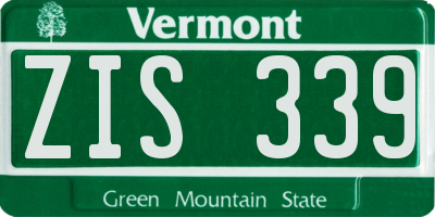 VT license plate ZIS339