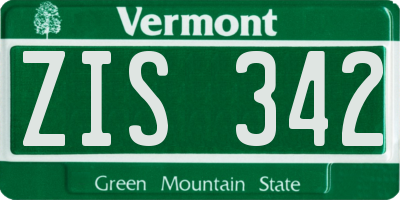 VT license plate ZIS342