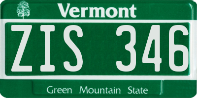 VT license plate ZIS346
