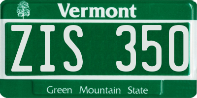 VT license plate ZIS350