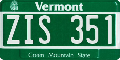 VT license plate ZIS351