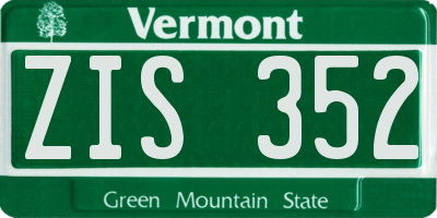 VT license plate ZIS352