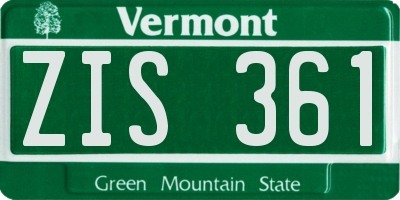 VT license plate ZIS361