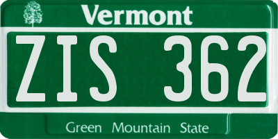 VT license plate ZIS362