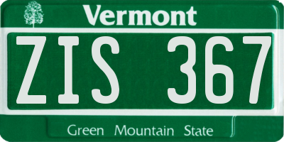 VT license plate ZIS367