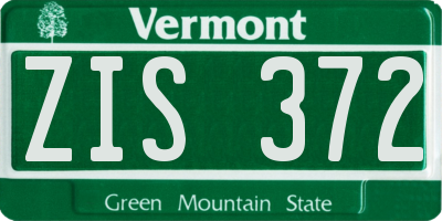 VT license plate ZIS372