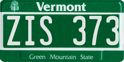 VT license plate ZIS373