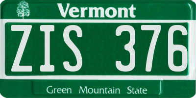 VT license plate ZIS376