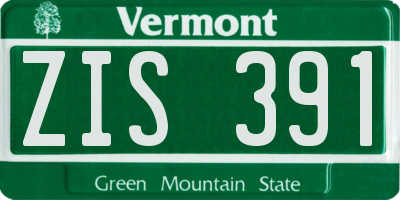 VT license plate ZIS391