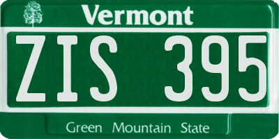 VT license plate ZIS395