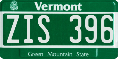 VT license plate ZIS396