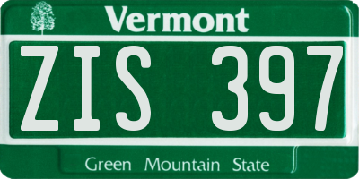 VT license plate ZIS397