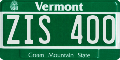 VT license plate ZIS400