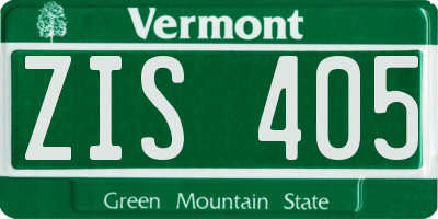 VT license plate ZIS405