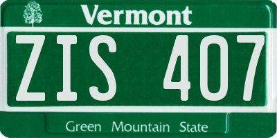 VT license plate ZIS407