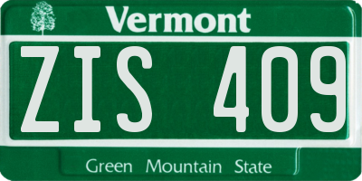 VT license plate ZIS409