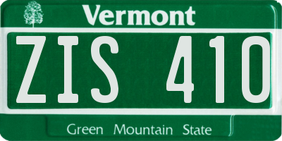 VT license plate ZIS410