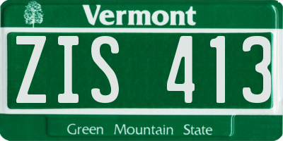 VT license plate ZIS413
