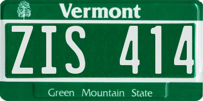 VT license plate ZIS414