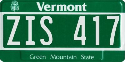VT license plate ZIS417