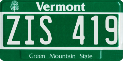 VT license plate ZIS419