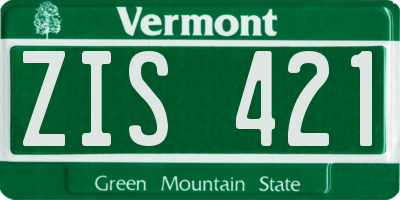 VT license plate ZIS421