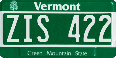 VT license plate ZIS422