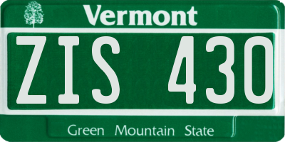 VT license plate ZIS430