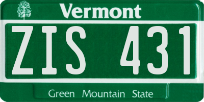 VT license plate ZIS431