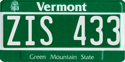VT license plate ZIS433