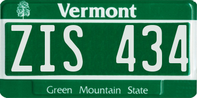 VT license plate ZIS434