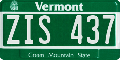 VT license plate ZIS437