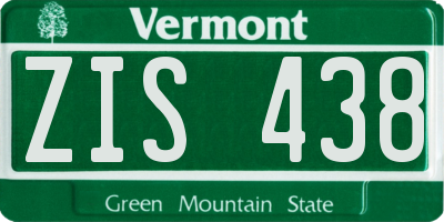 VT license plate ZIS438