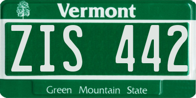 VT license plate ZIS442