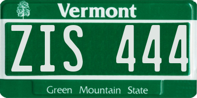 VT license plate ZIS444