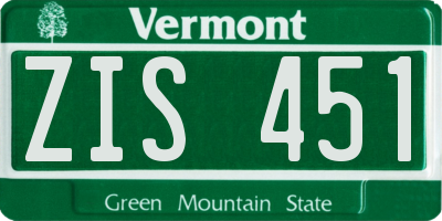 VT license plate ZIS451