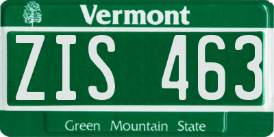 VT license plate ZIS463