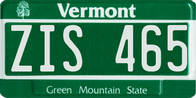 VT license plate ZIS465