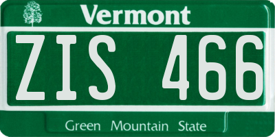 VT license plate ZIS466