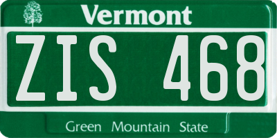 VT license plate ZIS468