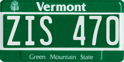 VT license plate ZIS470