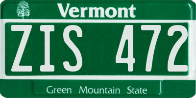 VT license plate ZIS472